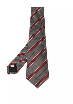 Valentino Garavani Pre-Owned herringbone striped tie - Grey