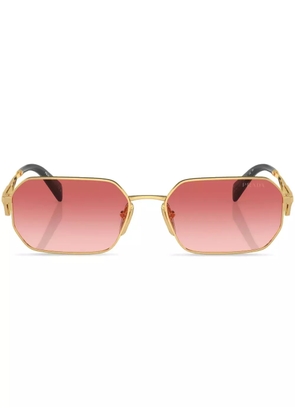 Prada Eyewear triangle-logo rectangular sunglasses - Gold