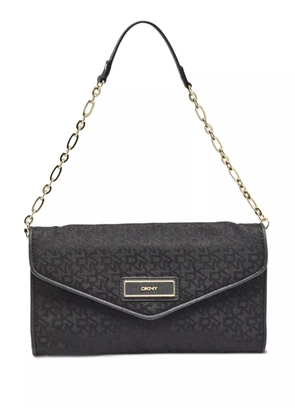 DKNY Vintage pre-owned monogram flap shoulder bag - Black