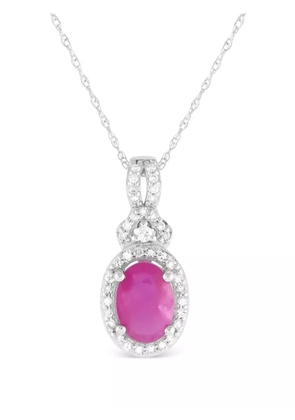 LB Exclusive 14kt white gold diamond and ruby pendant necklace - Silver