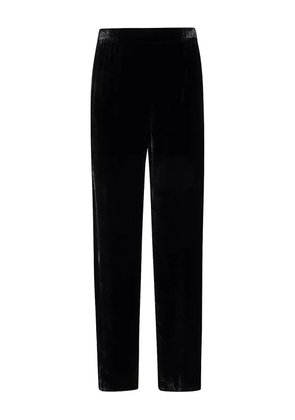 Bianco Levrin velvet elasticated-waist trousers - Black