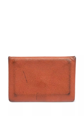 Hermès Pre-Owned Calvi textured Epsom leather card holder - Orange