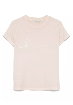 Blumarine logo jersey T-shirt - Pink