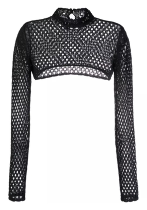 MOSCHINO JEANS perforated crop top - Black