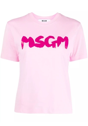 MSGM logo-print cotton T-shirt - Pink