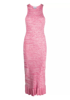 GANNI knitted midi dress - Pink