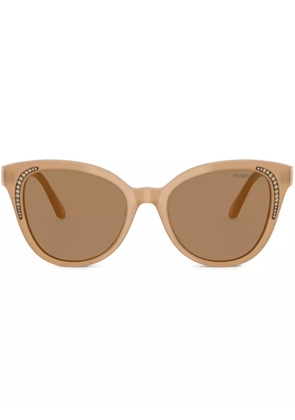 Swarovski Eyewear crystal-embellished oversized sunglasses - Brown