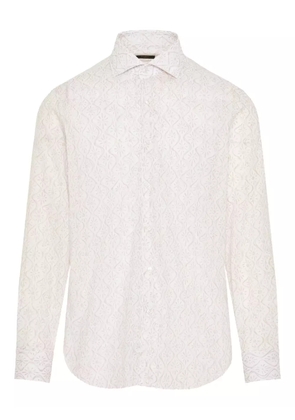 Barba geometric-pattern shirt - White