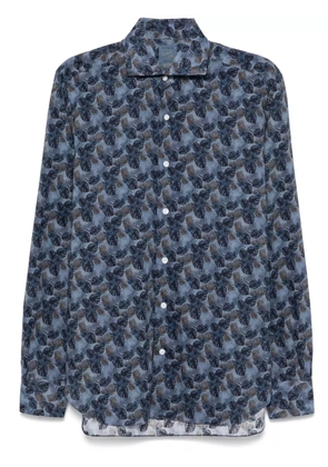 Barba leaf-print shirt - Blue