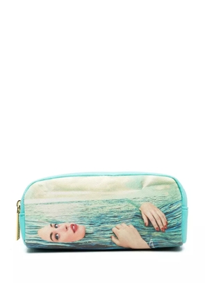 Seletti Sea Girl print wash bag - Blue