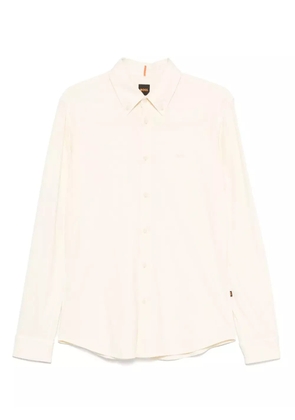 BOSS logo-embroidered cotton shirt - Yellow