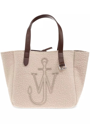 JW Anderson logo-embroidered tote bag - Neutrals