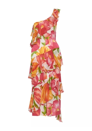 Andrè Laug Vintage floral-print silk dress - Red