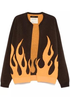 Frenckenberger flame-jacquard cardigan - Brown