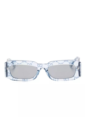 Gucci Eyewear GG monogram rectangle-frame sunglasses - Blue
