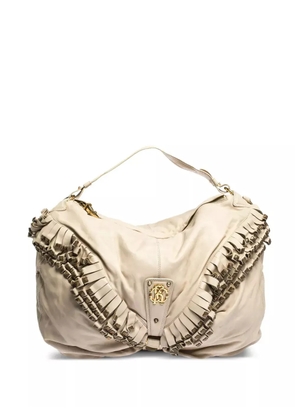 Roberto Cavalli Vintage pre-owned ruched leather shoulder bag - Neutrals