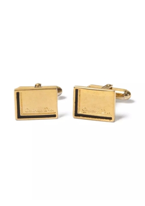 Christian Dior Pre-Owned 1990s logo-engraved cufflinks - Gold