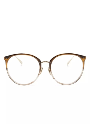 Linda Farrow Kings round-frame glasses - Brown