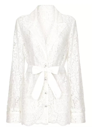Dolce & Gabbana DNA floral-lace belted shirt - White