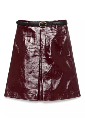 Self-Portrait leather skirt - Red