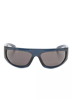 Gucci Eyewear logo-plaque shield-frame sunglasses - Blue