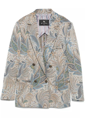 ETRO paisley-jacquard blazer - Blue