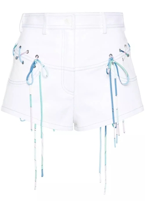 PUCCI lace-up denim shorts - White