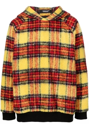 Undercover plaid-check print hoodie - Yellow