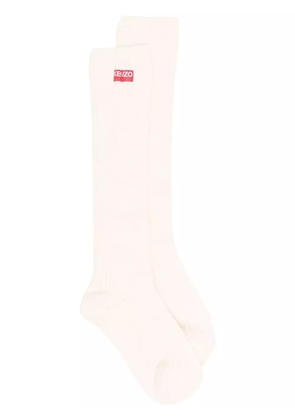 Kenzo logo-patch cotton-blend socks - Neutrals