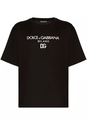 Dolce & Gabbana logo-embroidered cotton T-shirt - Black