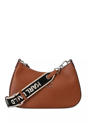 Karl Lagerfeld logo lettering leather shoulder bag - Brown