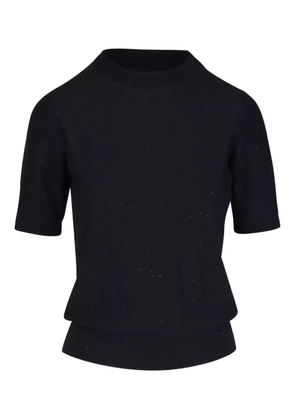 Kinross Cashmere layered top - Black