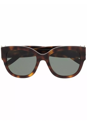 Saint Laurent Eyewear tortoiseshell-effect tinted sunglasses - Brown