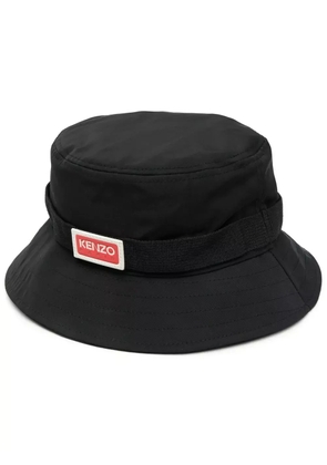 Kenzo side logo-patch detail bucket hat - Black