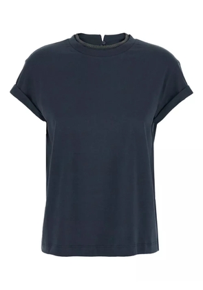 Brunello Cucinelli rolled-sleeves T-shirt - Blue
