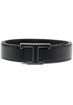 Tod's logo-buckle leather belt - Black