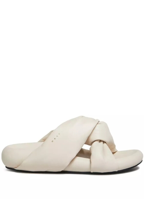 Marni Bubble twist-detail leather sandals - White