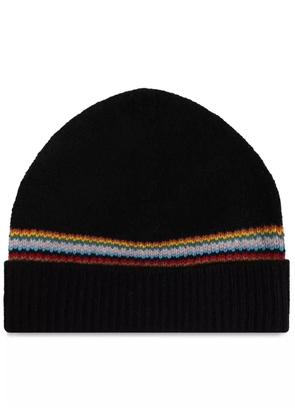 Paul Smith stripe detailing beanie - Black