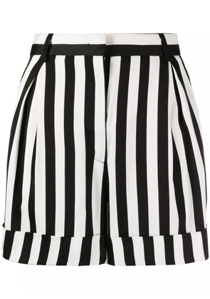 Moschino striped wide-leg satin shorts - Black