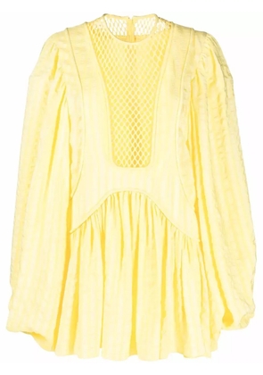 Stella McCartney mesh-panel shift dress - Yellow