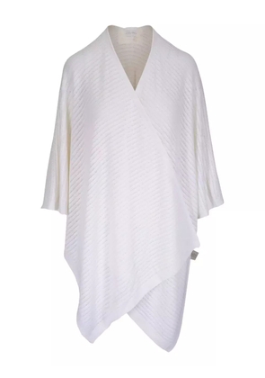 Kinross Cashmere linen poncho - White