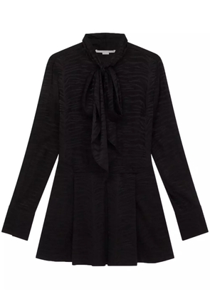 Stella McCartney tiger-print organic silk minidress - Black