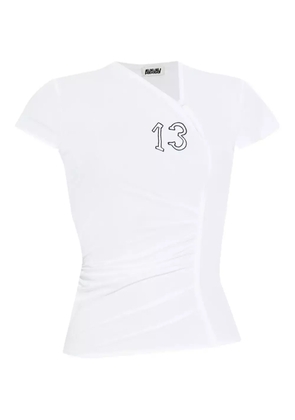 AVAVAV number-embroidered T-shirt - White