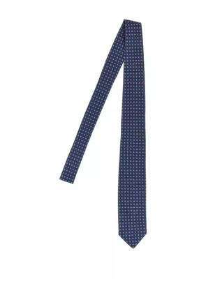 Barba patterned silk tie - Blue