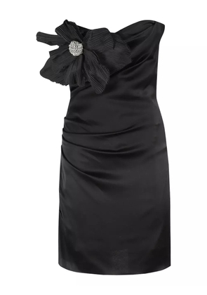 Amen floral-appliqué mini dress - Black