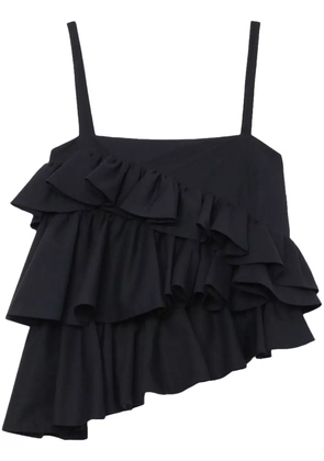 MSGM asymmetric ruffle top - Black