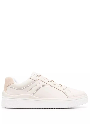 Tommy Hilfiger round-toe leather sneakers - Neutrals