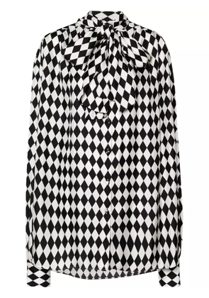 Balmain geometric-pattern silk shirt - White