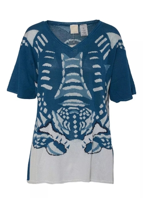 Krizia Pre-Owned patterned T-shirt - Blue
