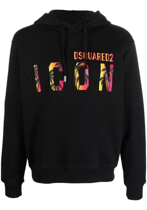 DSQUARED2 Icon-print hooded sweatshirt - Black